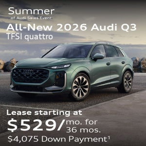 All-New 2026 Audi Q3 TFSI quattro Lease starting at $529/mo. for 36 mos. $4,075 Down Payment